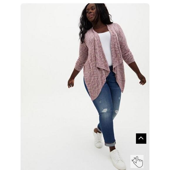 Torrid Space-Dye Cardigan Drape Front Sweater Size 2X - Picture 2 of 9